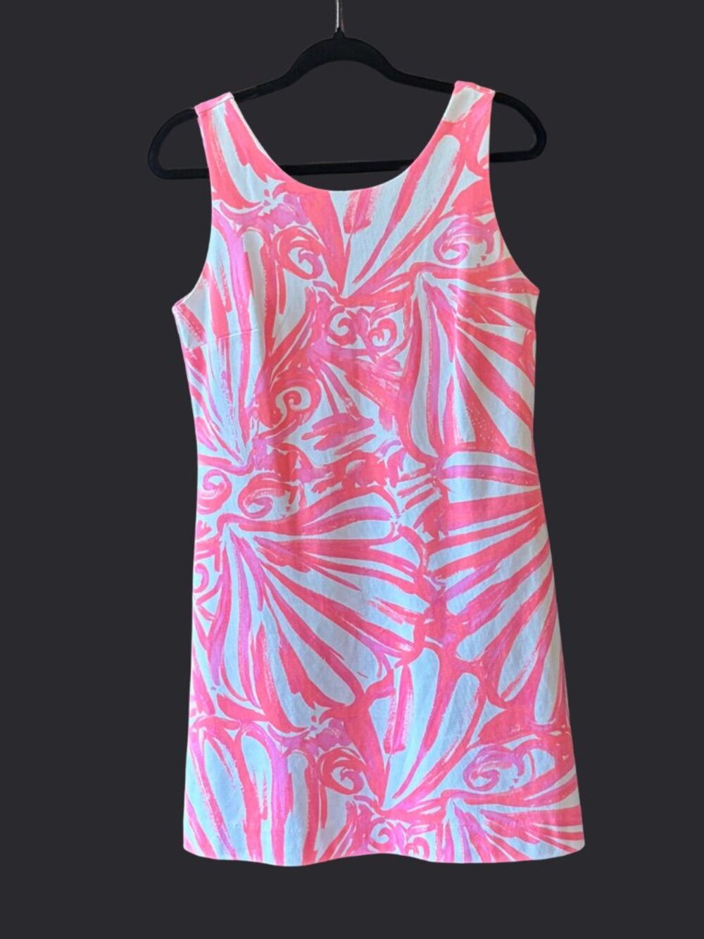 Lilly Pulitzer Pink Shell Print Shift Dress Sleeveless Mini Dress Size Small